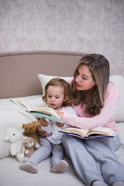 reading the book with kids